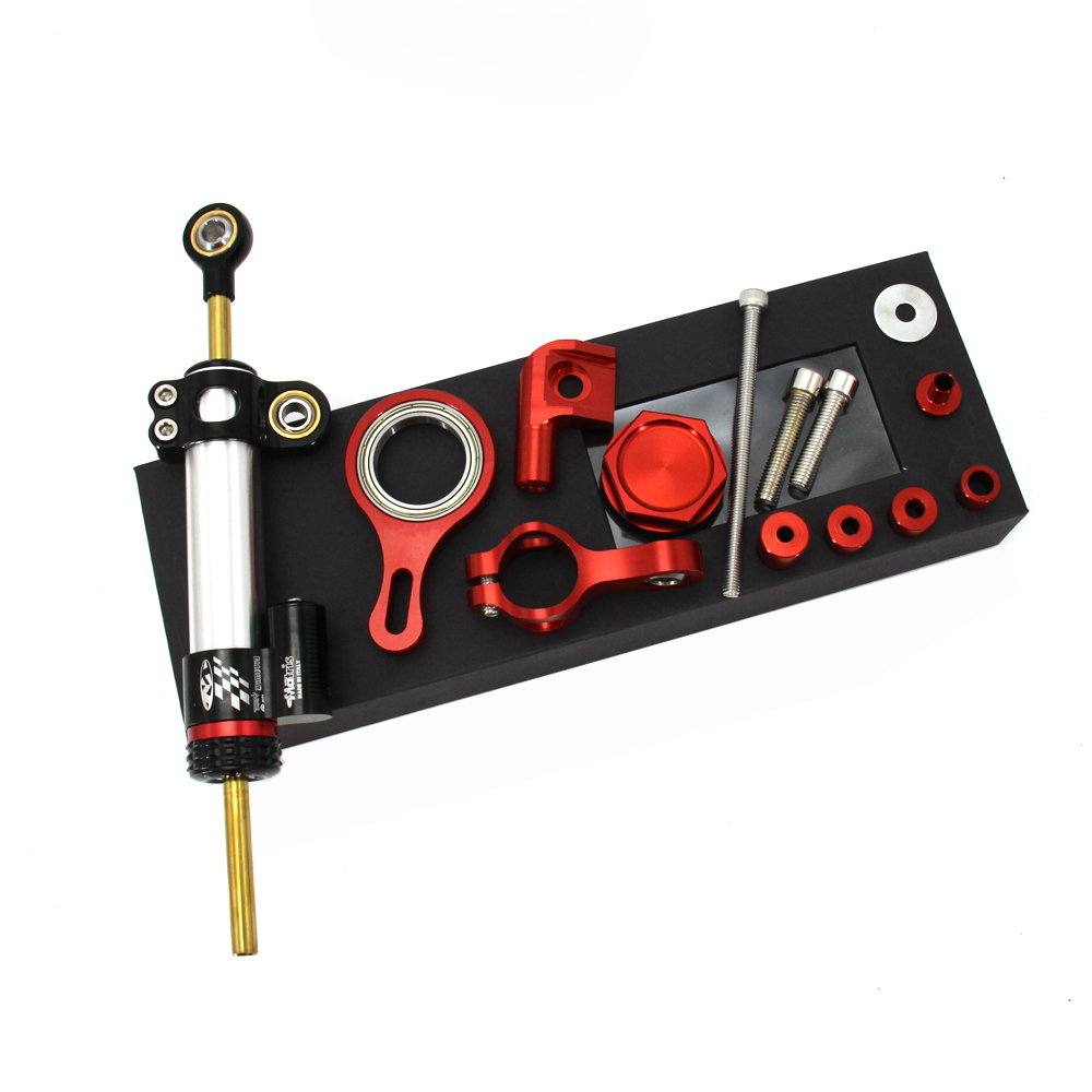 CNC Aluminum Adjustable Motorc - Steering Damper Stabilizer Kit Cnc recension och pris